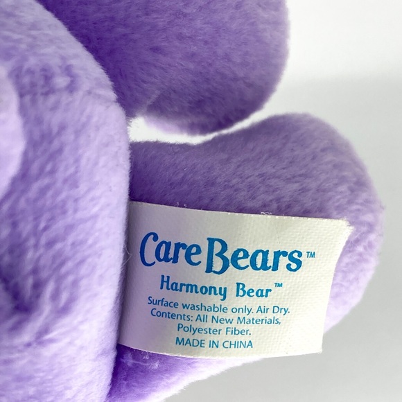 CLEARANCE ‘04 Care Bears Purple Plush 7” Harmony Bear Flower Patch Rainbow - Picture 8 of 8